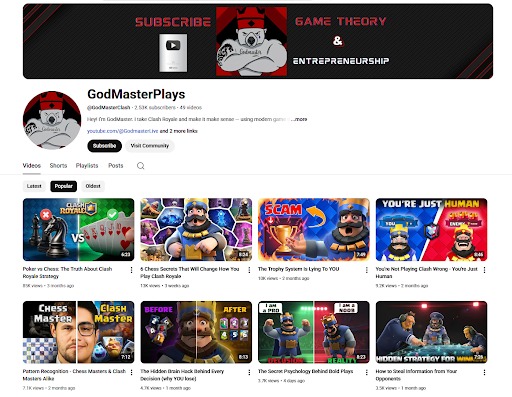 GodMasterPlays YouTube Channel Preview